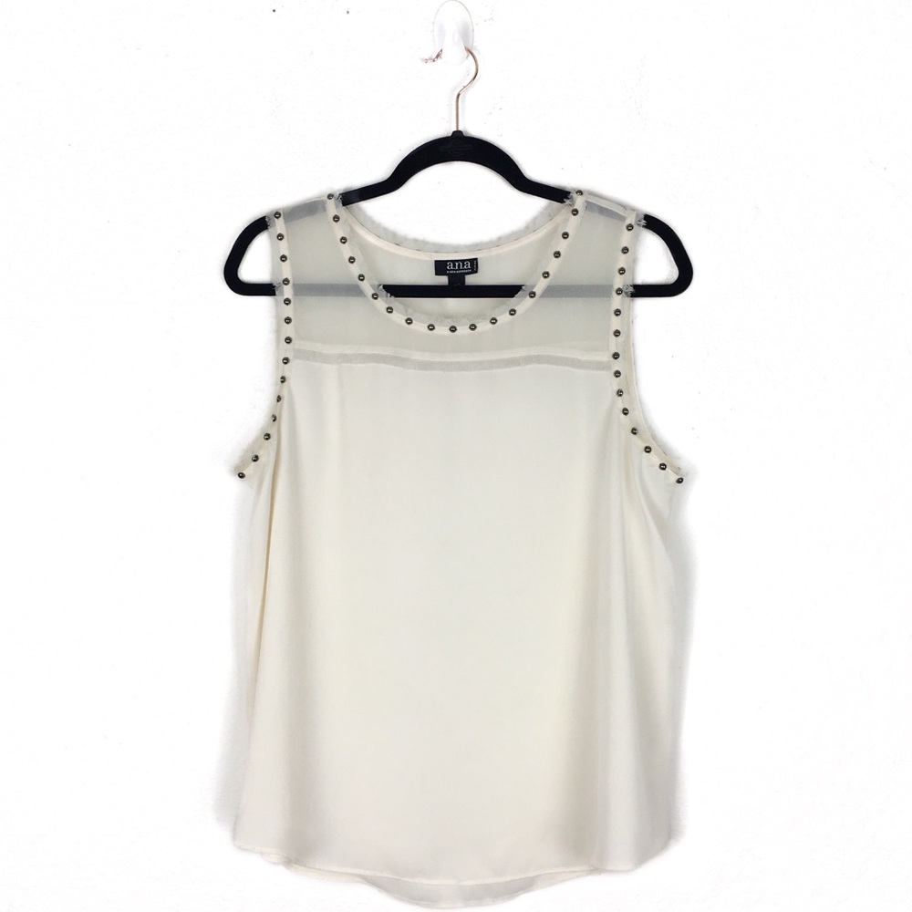 a.n.a | cream studded blouse